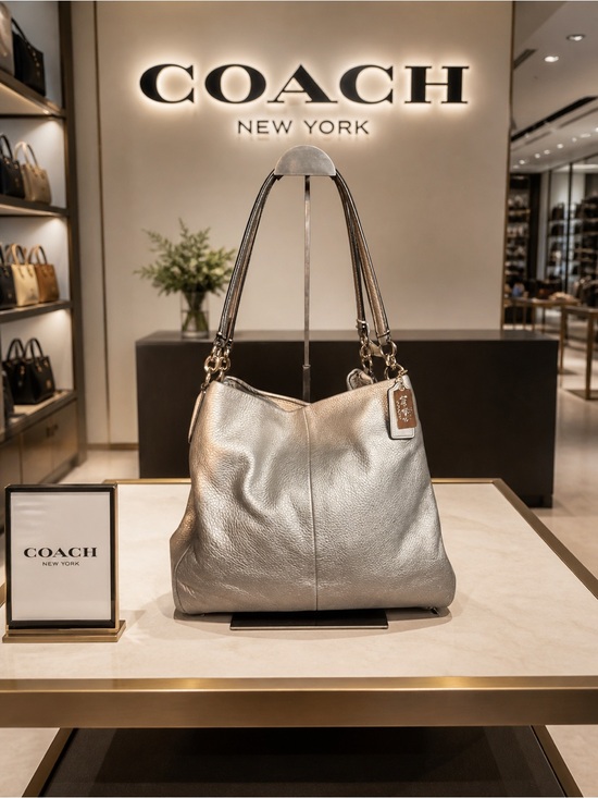 Coach Handbags - Coach Metallic Gold Leather Shoulder Bag